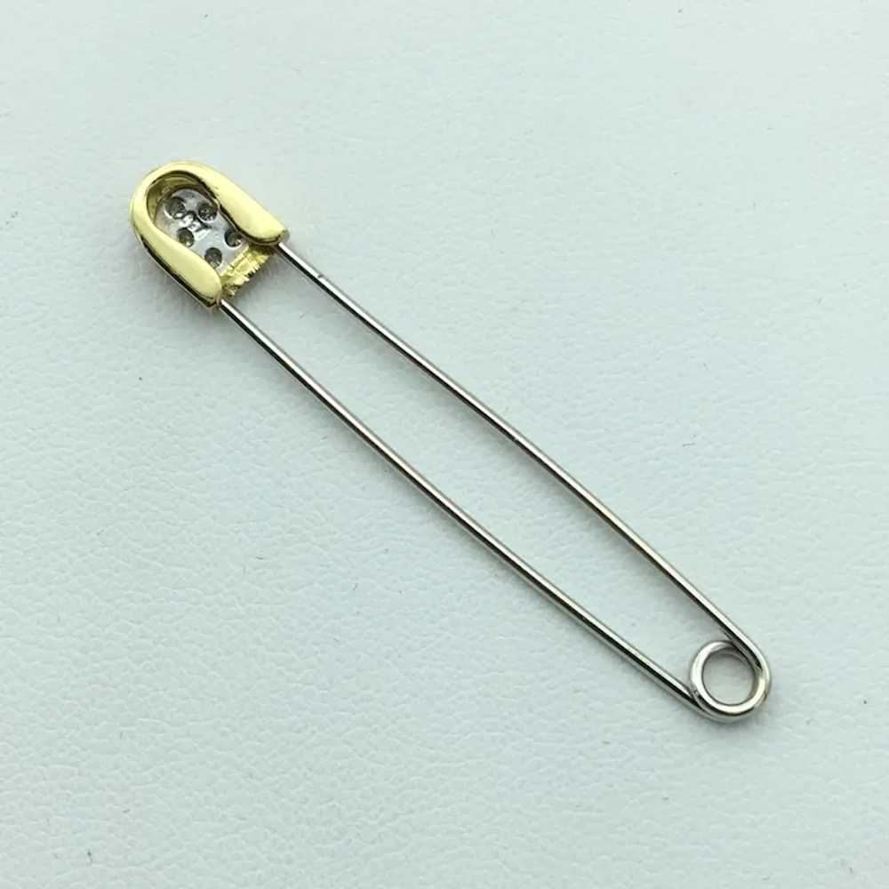 18K .10 CTW Diamond Safety Pin - image 2