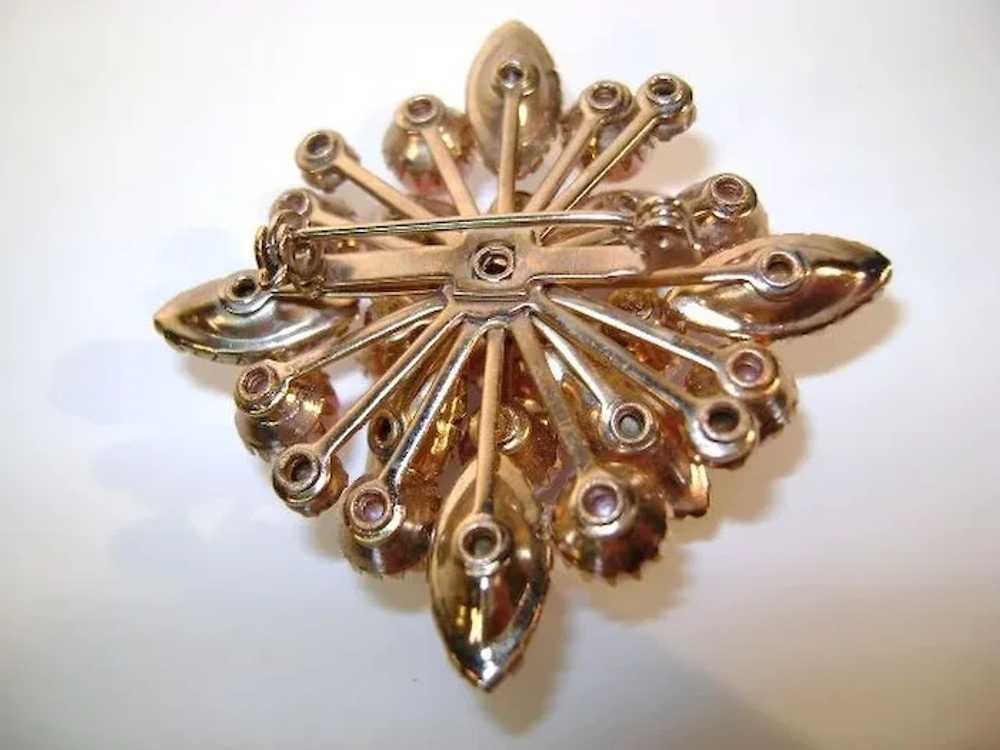 VINTAGE Classic Simple Rose Rhinestones and Pink … - image 3