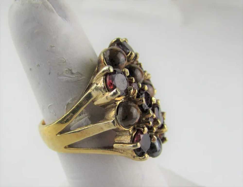 Sterling Silver Garnet and Agate Ring - image 3