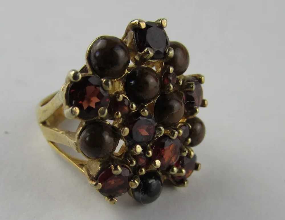 Sterling Silver Garnet and Agate Ring - image 7