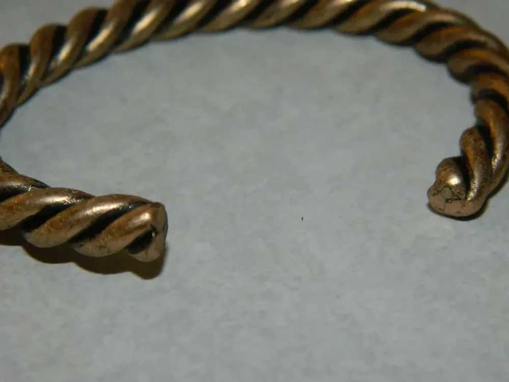 Super Pretty Twist Copper Silver Cuff Bracelet 19… - image 3