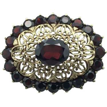 9K Garnet Brooch