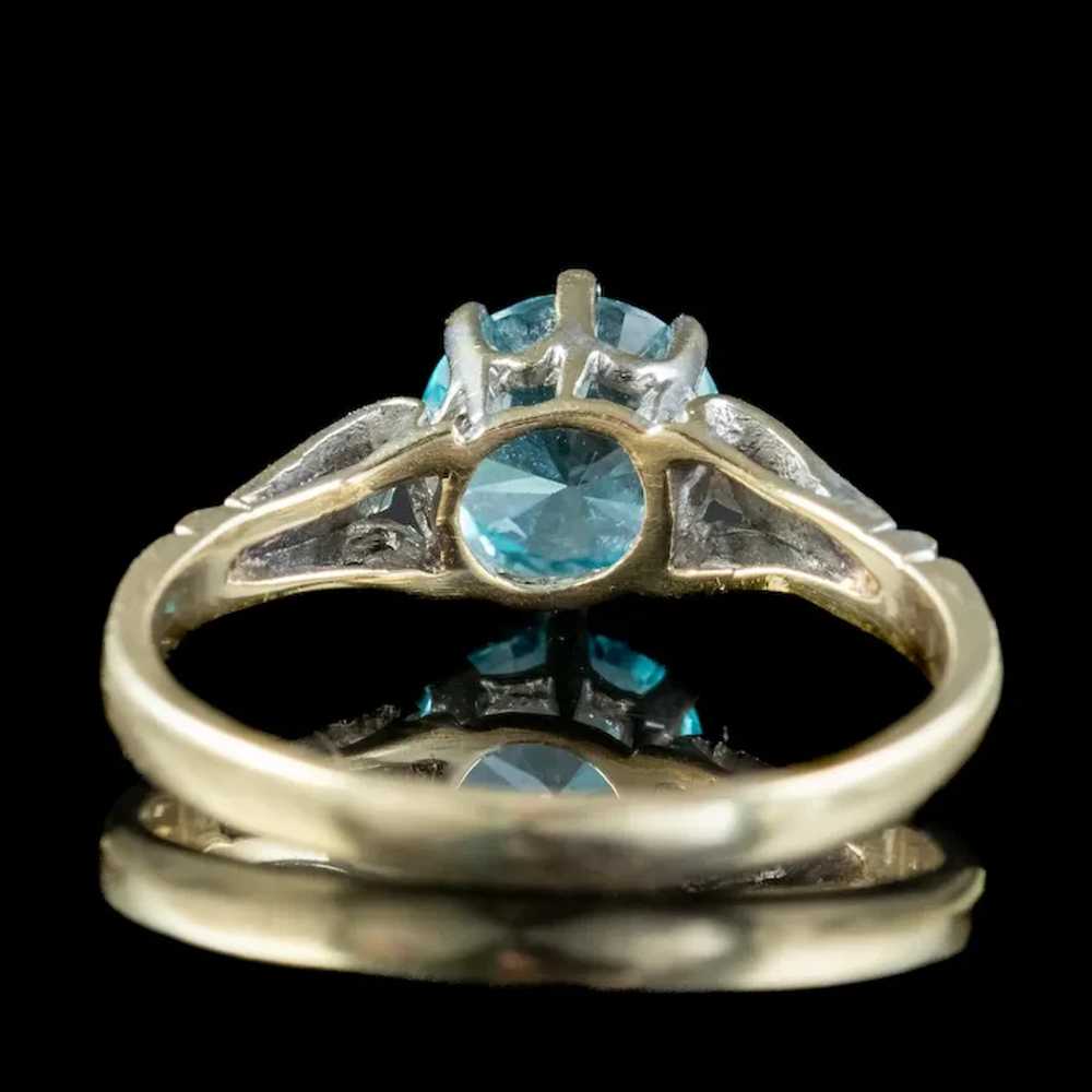 Vintage Blue Zircon Solitaire Ring 1.2ct Zircon D… - image 6