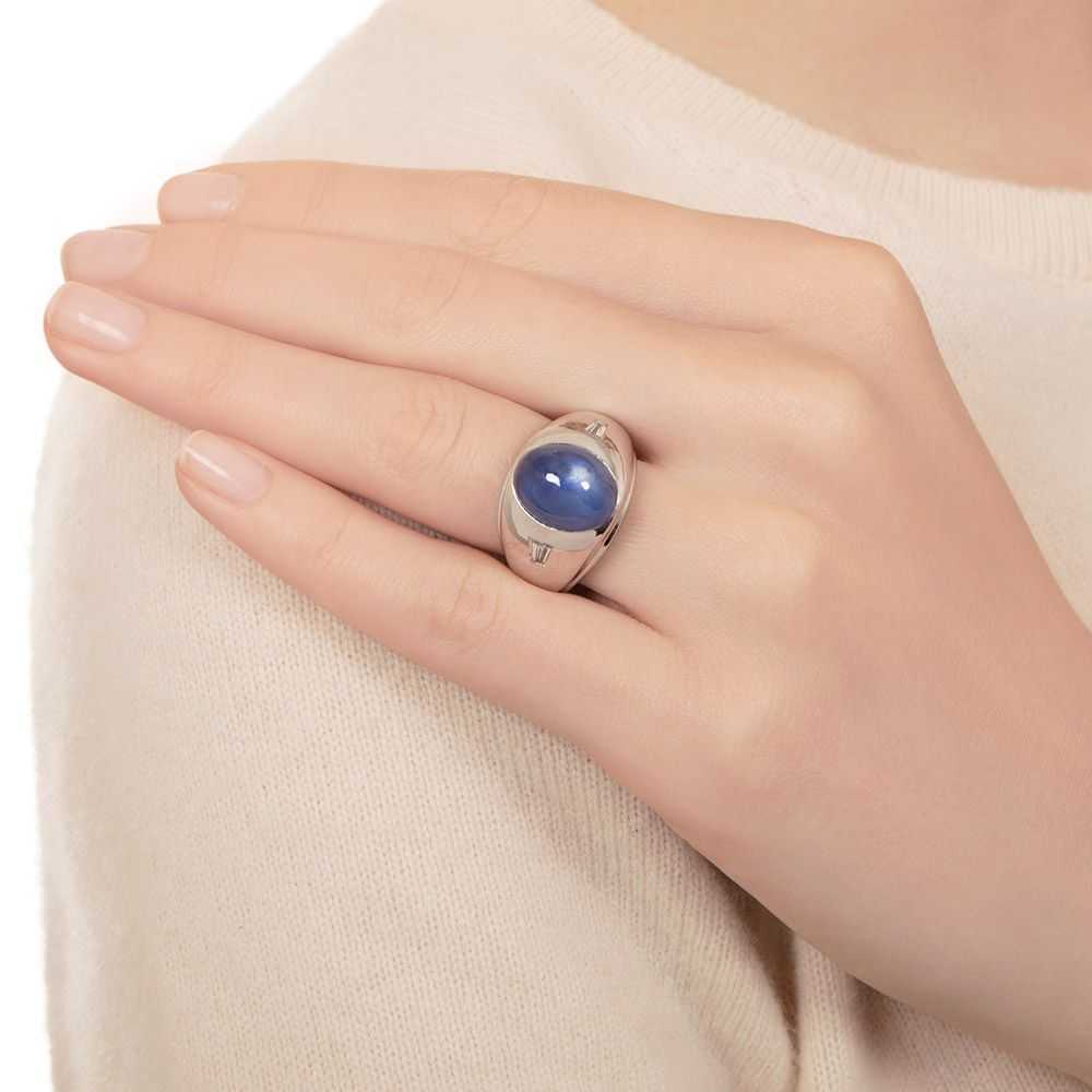 Estate 15.50 Carat Natural Blue Star Sapphire Rin… - image 4