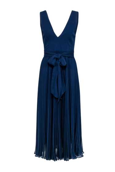 Alice & Olivia - Navy Blue Sleeveless Pleated Skir