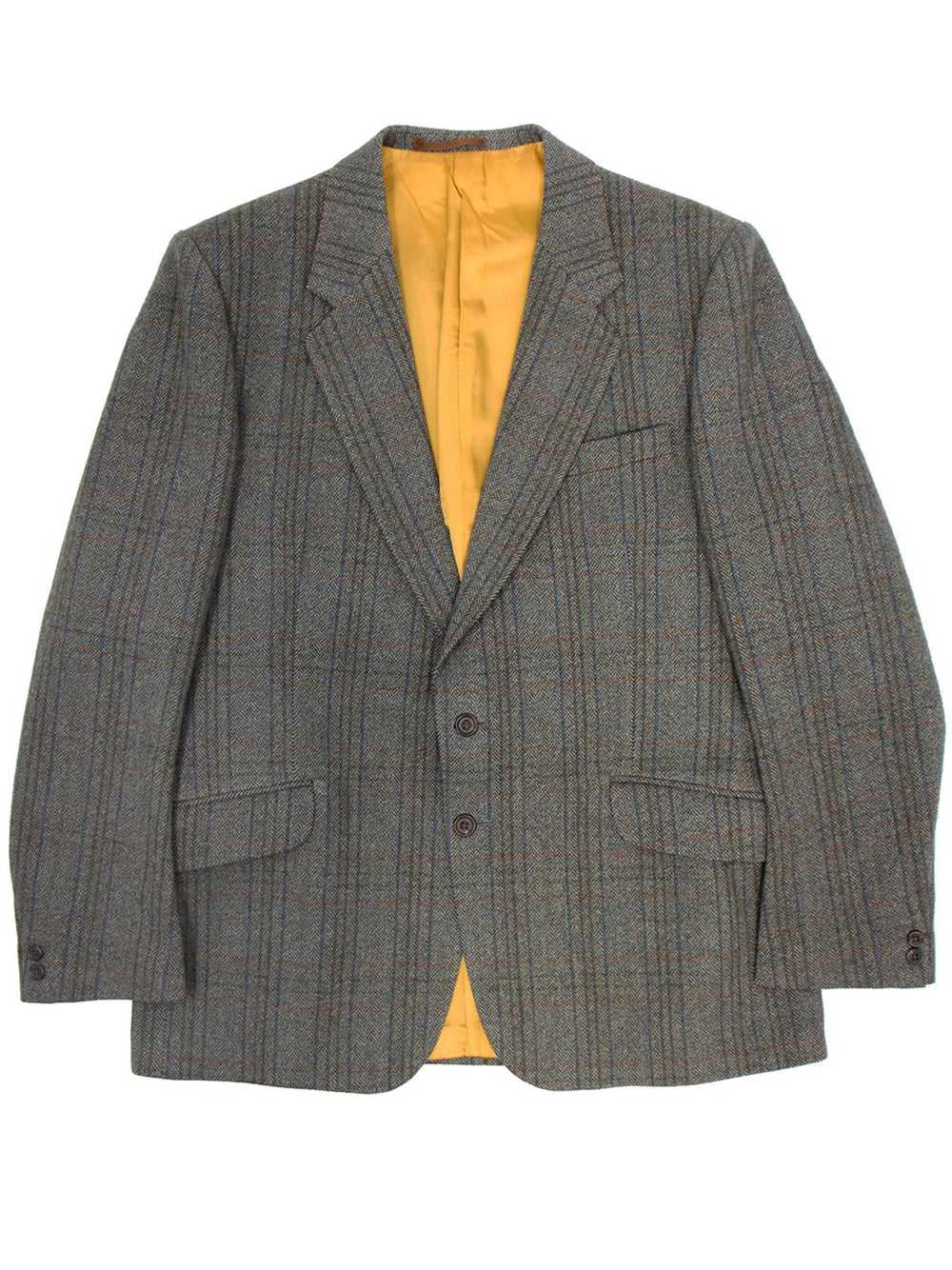 Vintage Saxony Herringbone Check Tweed Jacket - image 1