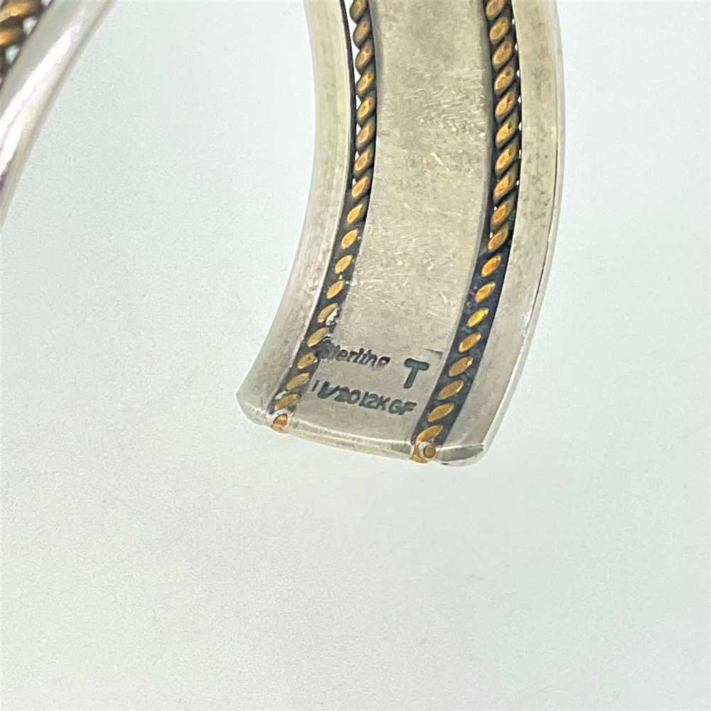 Tahe Navajo Sterling & 12k GF Cuff Bracelet - image 4