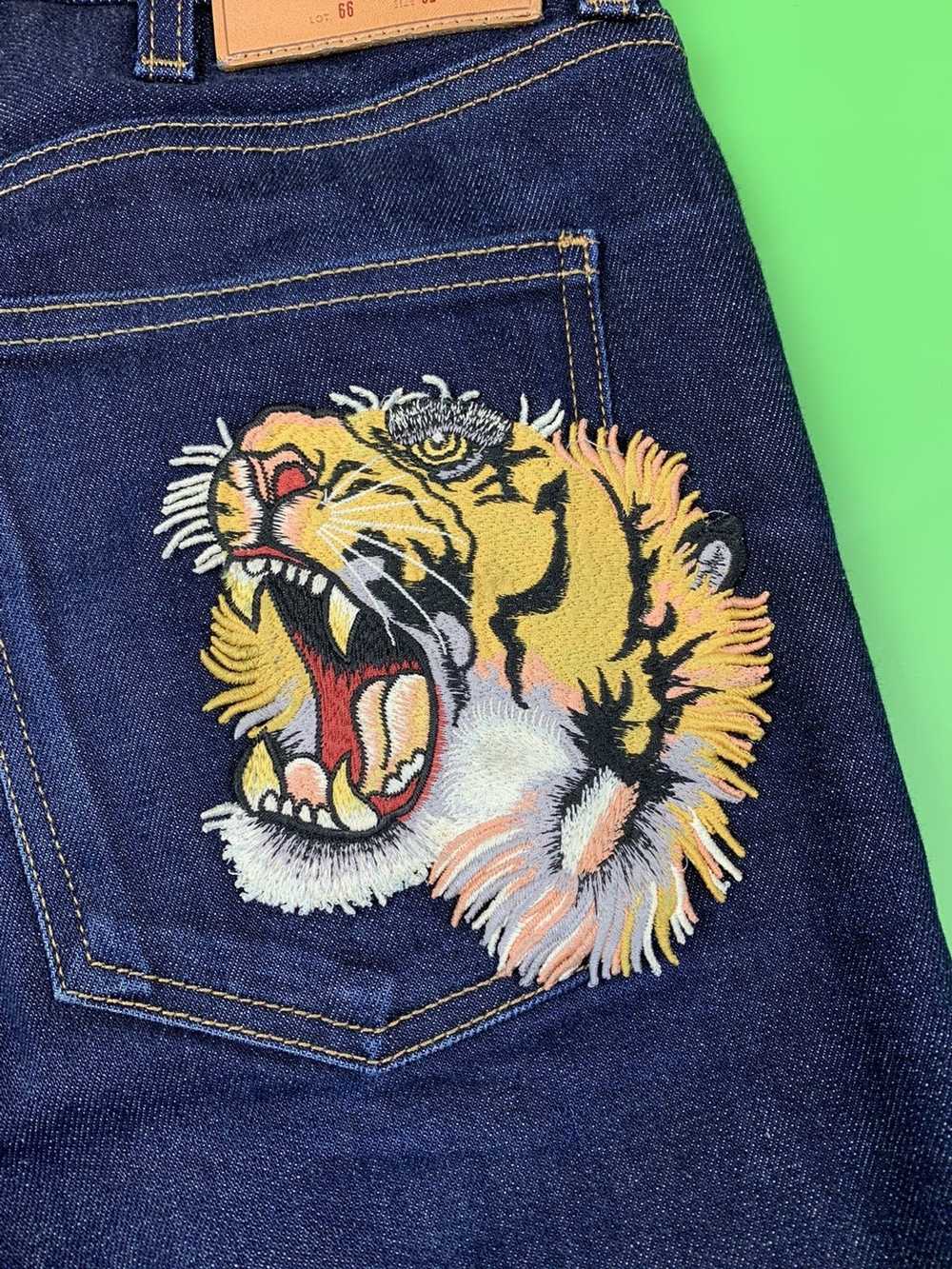 Gucci Gucci Tiger Embroidered Denim Pants - image 3