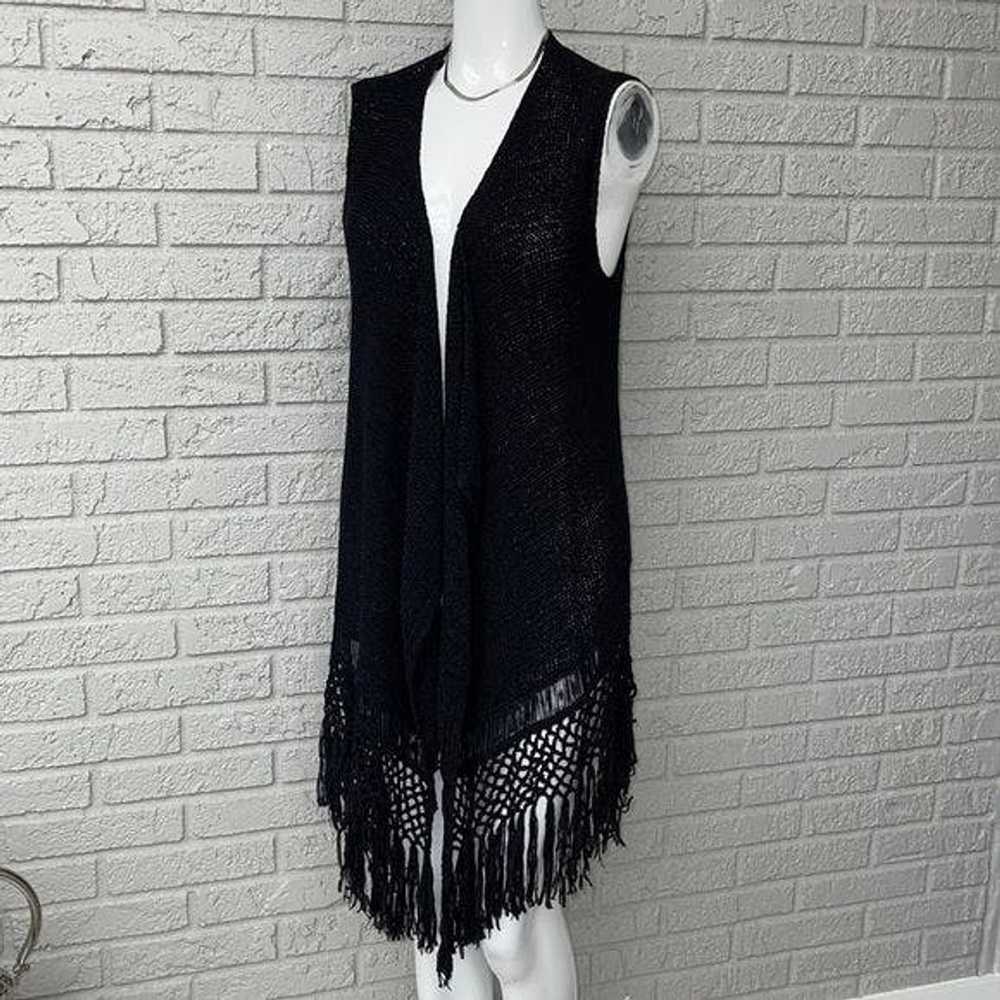 Other Relativity Sleeveless Open Front Tassel Car… - image 1