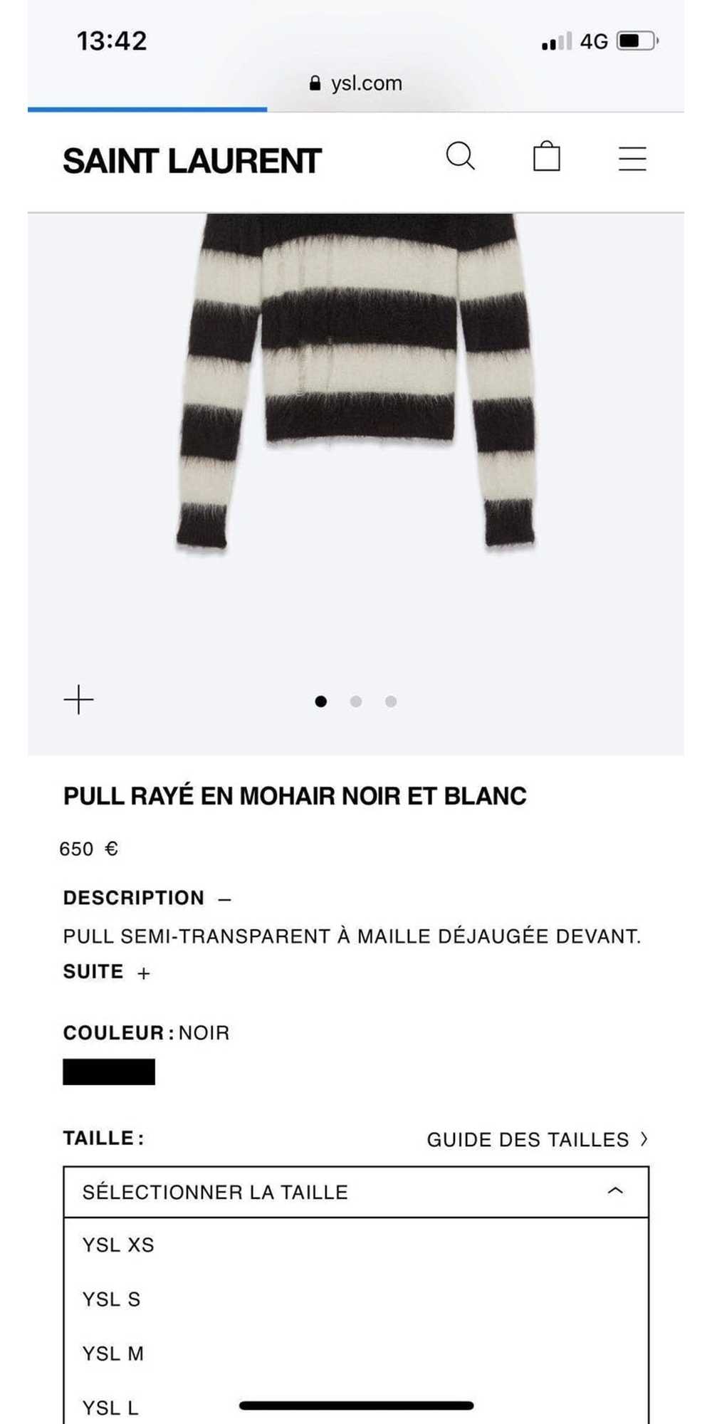 Saint Laurent Paris Mohair stripped sweater - image 2