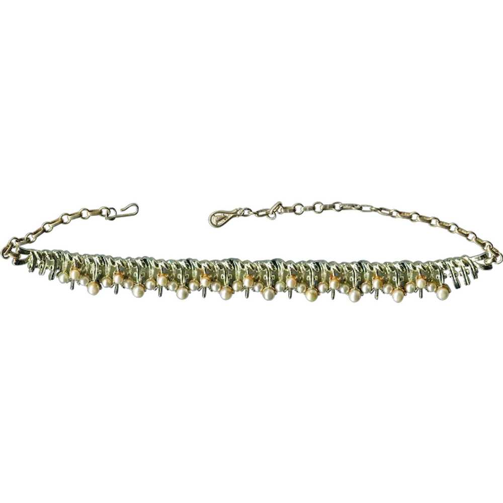 Coro Pearl and Gold Tone Necklace - image 1