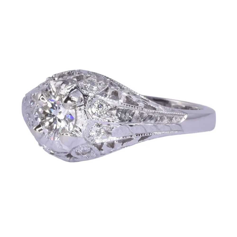 Art Deco Filigree Diamond Engagement Ring - image 2