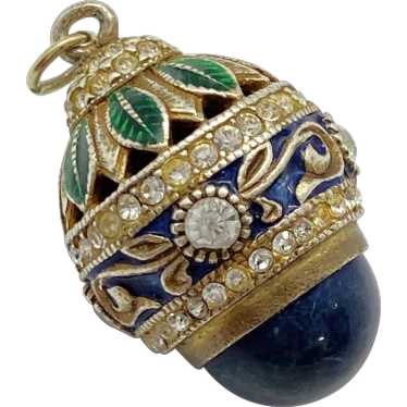 Russian Fabergé Jeweled Egg Charm Pendant Gold Gil