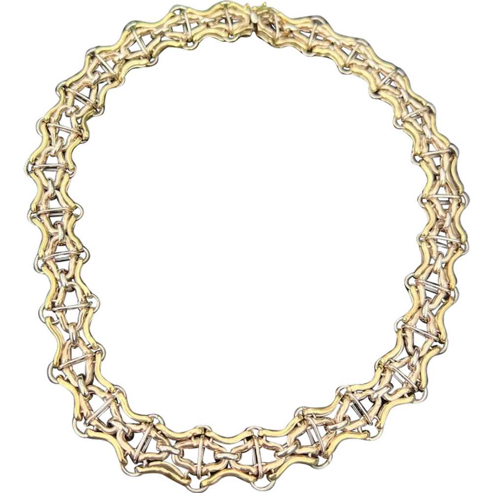 18K Yellow and Rose Gold Chunky Wide Choker - image 1