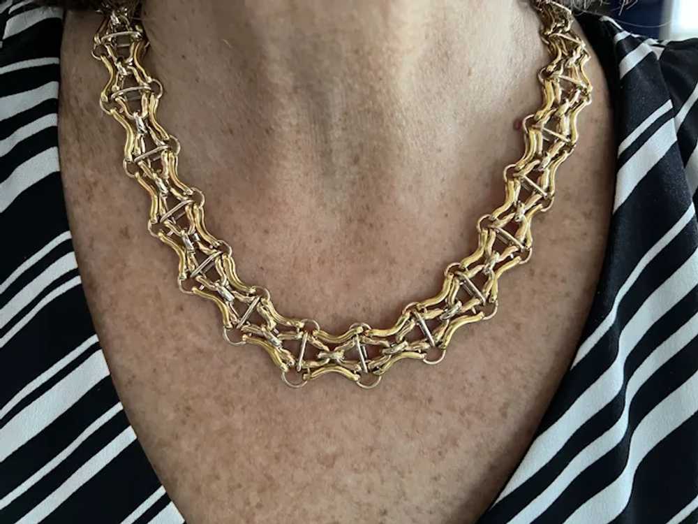 18K Yellow and Rose Gold Chunky Wide Choker - image 2