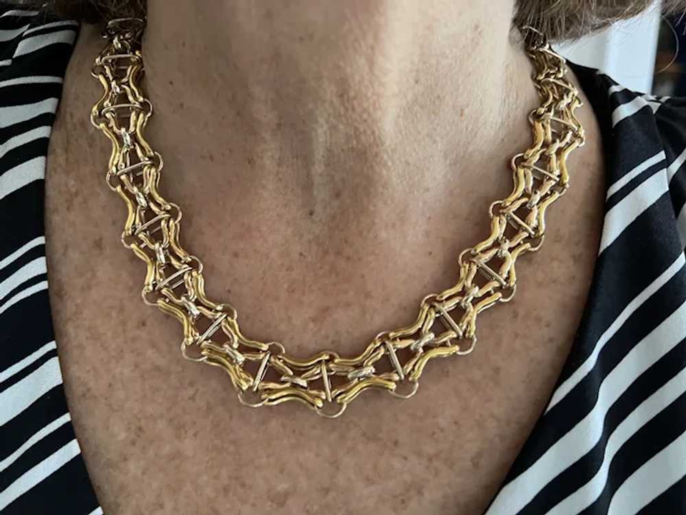 18K Yellow and Rose Gold Chunky Wide Choker - image 3