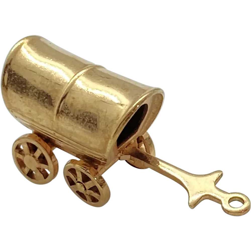 Moving Covered Wagon Vintage Charm 10K Rose Gold … - image 1