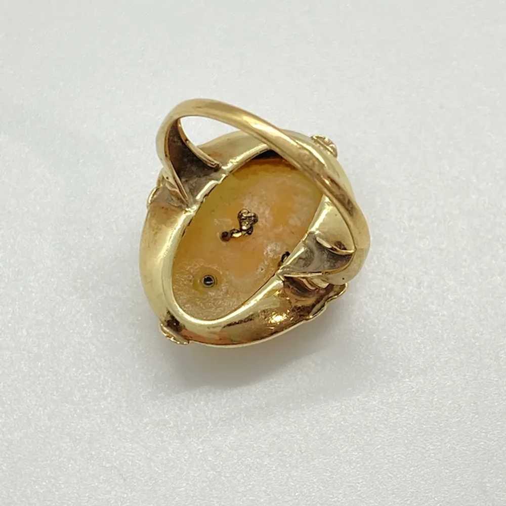 Cameo En Habille Ring Victorian Revival 14K Tri-C… - image 3