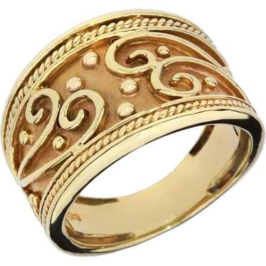 10K Yellow Gold Scrolled Band