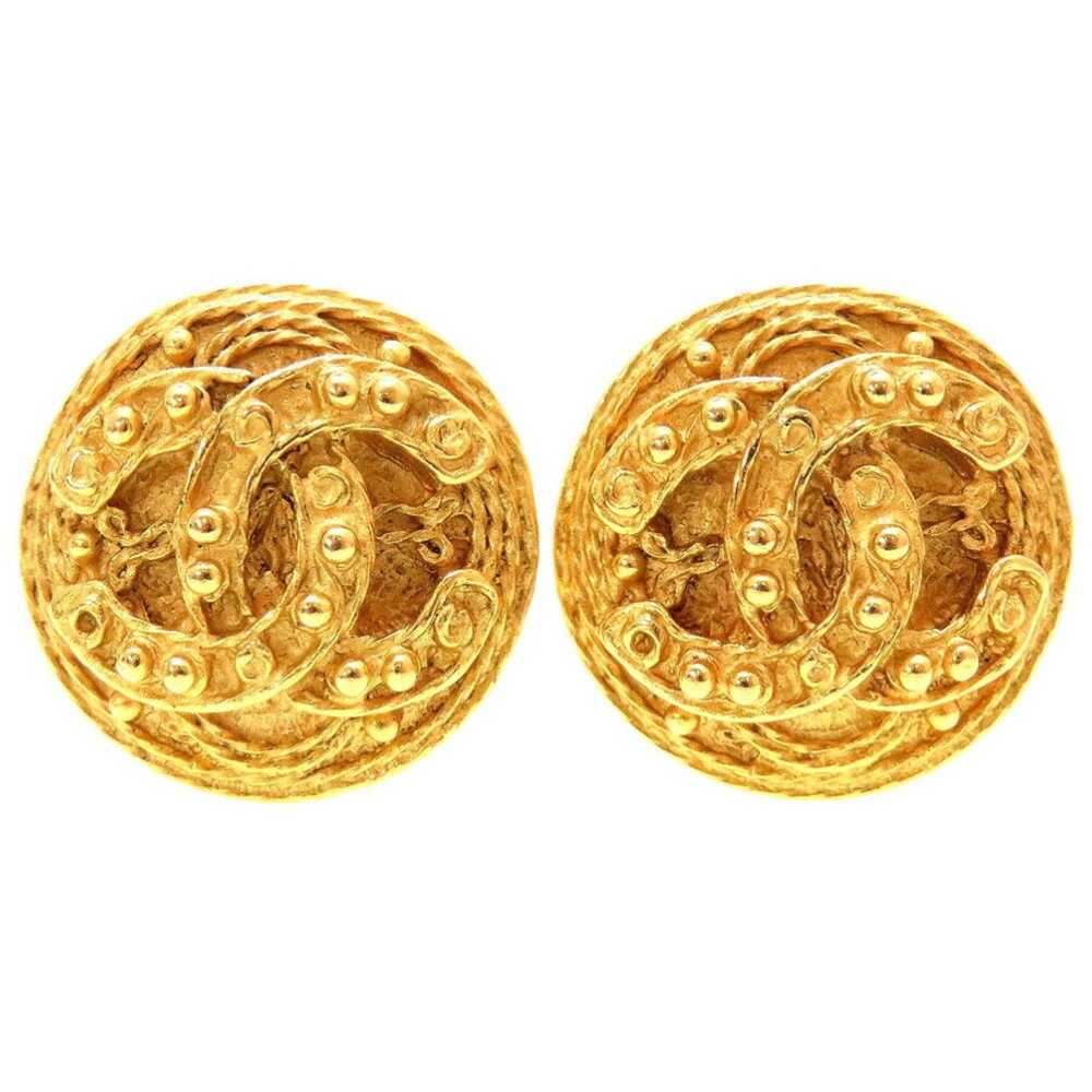 Chanel Chanel Cocomark 04A Metal Gold Earrings - image 1