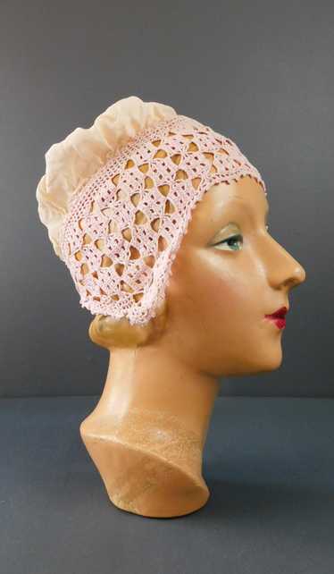 Vintage 1920s Pink Silk & Crochet Night Sleeping B