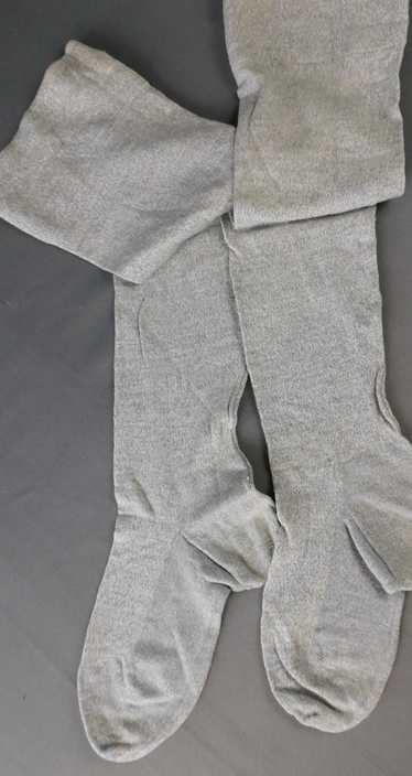 Antique Heather Grey Wool Stockings, Edwardian 19… - image 1