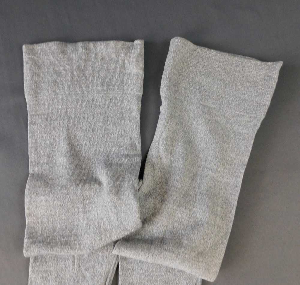 Antique Heather Grey Wool Stockings, Edwardian 19… - image 7