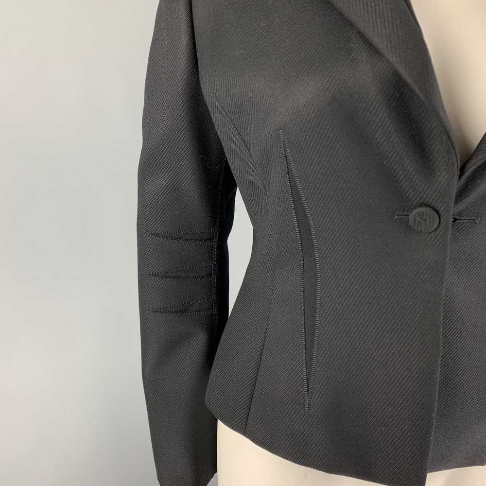 Brioni Black Wool Notch Lapel Cropped Jacket Blaz… - image 2