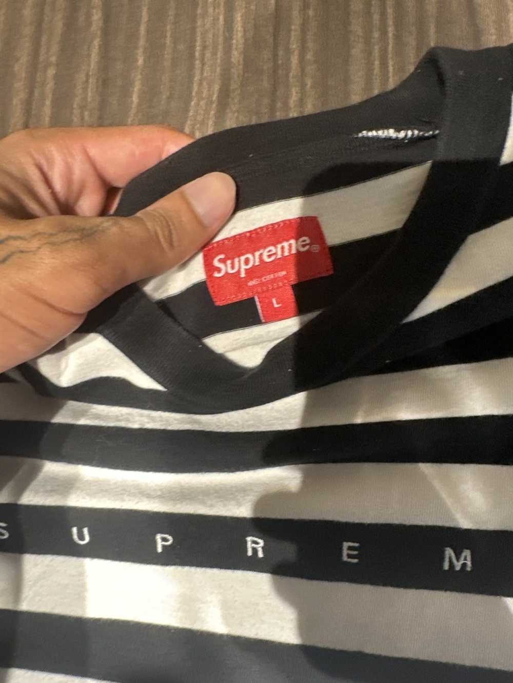 Supreme bar outlet stripe tee black