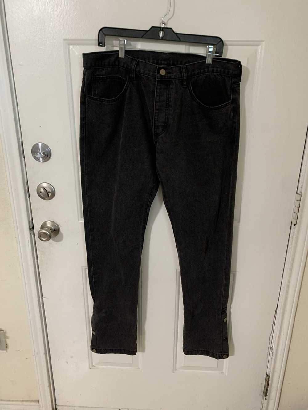 MNML Button Fly slim straight leg jeans w/ snap b… - image 1