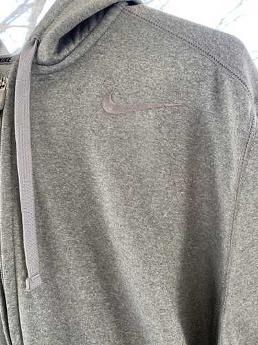 Nike Sweatpants Mens XL Iron Grey Polyester Black Swoosh Baggy Therma Fit