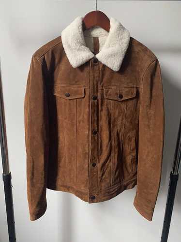 Mango Faux Shearling Jacket with Real Leather Oute