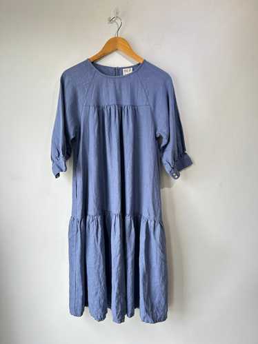 Beaton Cornflower Blue Linen Dress - image 1