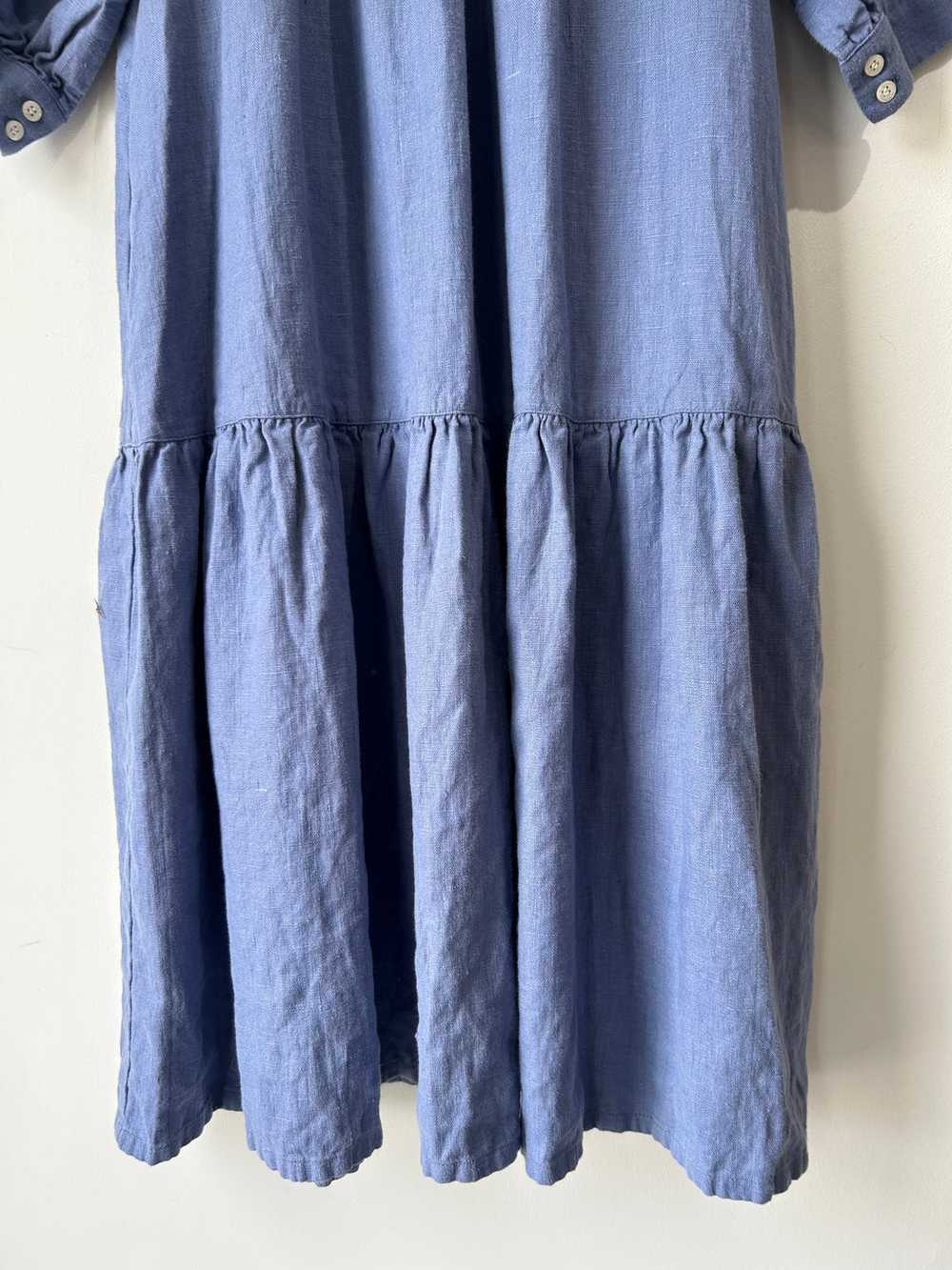 Beaton Cornflower Blue Linen Dress - image 3