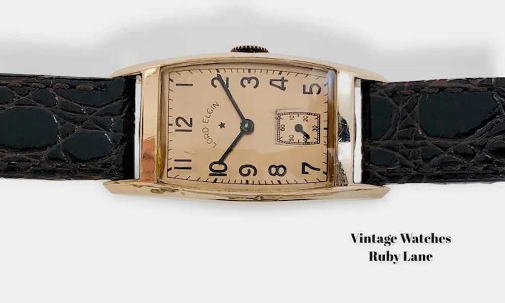 1942 Lord Elgin 21 Jewel Coral Tonneau - image 4