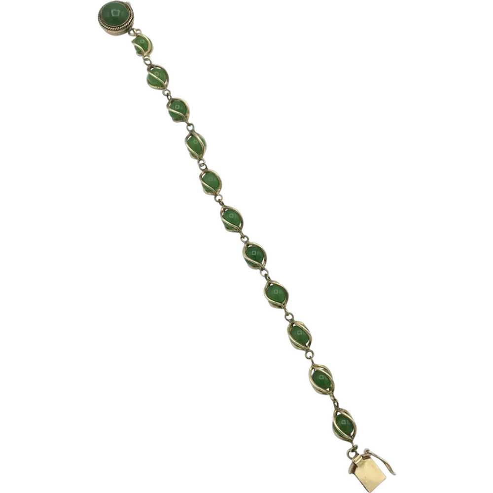 14K 6.5'' Jade Bracelet - image 2
