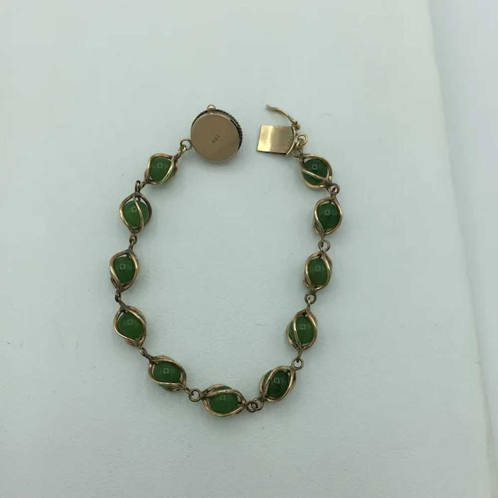 14K 6.5'' Jade Bracelet - image 3