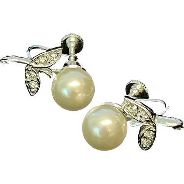 Vintage Sterling Silver and Cultured Pearl Earring