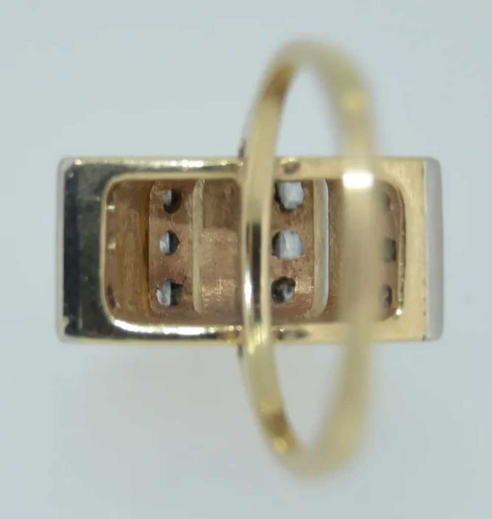 Retro 14K & Princess Cut Diamond Ring - image 10