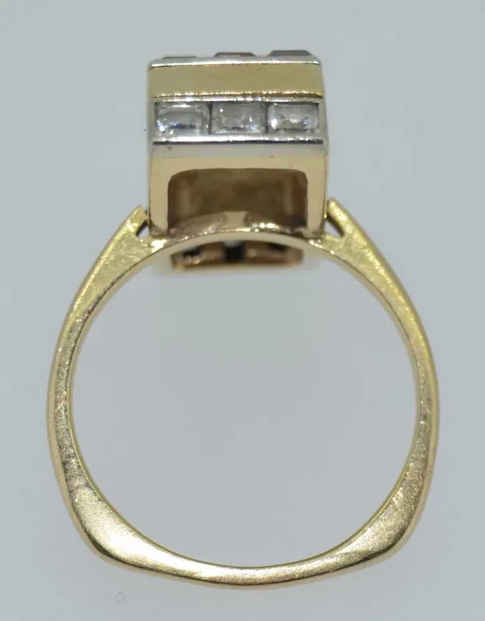 Retro 14K & Princess Cut Diamond Ring - image 12