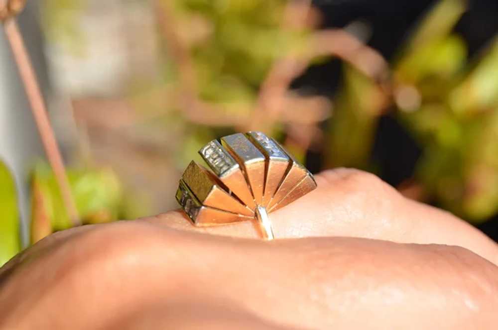 Retro 14K & Princess Cut Diamond Ring - image 2