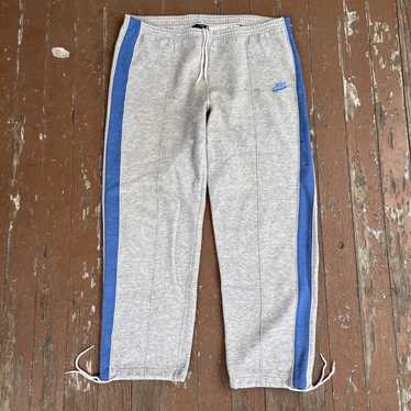 Vintage Nike Sweatpants Mens Large Gray Red Blue Striped Drawstring