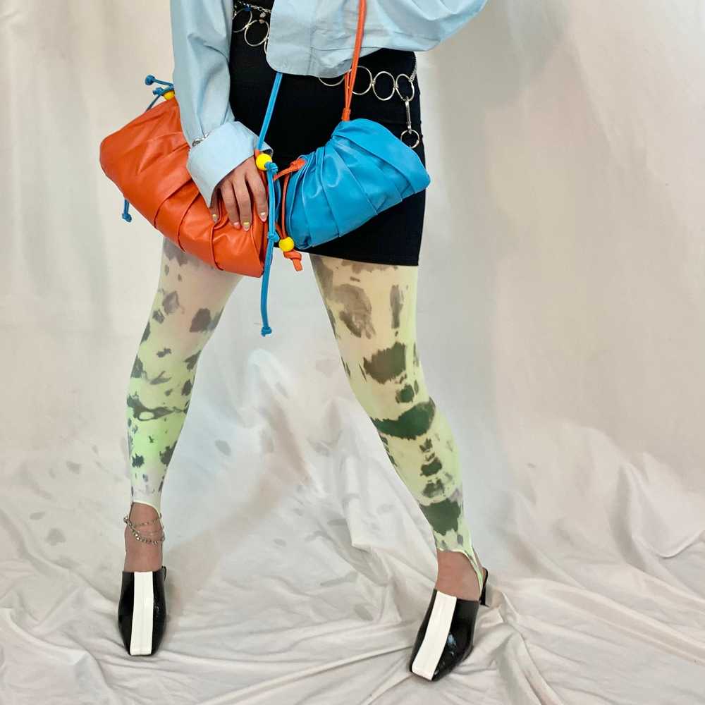 Recycled acid charcoal tie dye tights - image 1