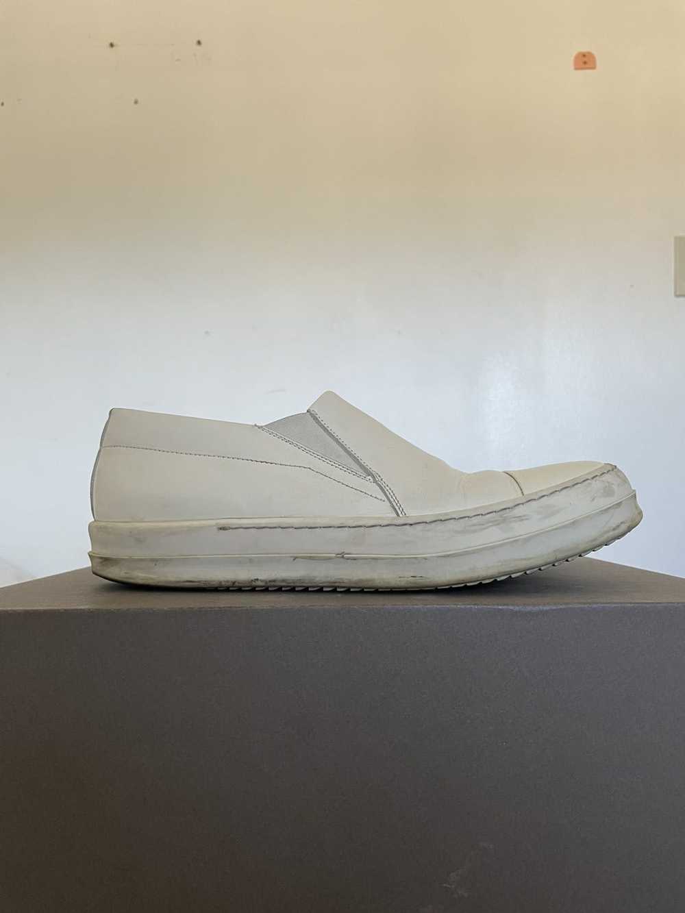 Rick Owens Rick Owens Leather Boat Sneakers - Mil… - image 2