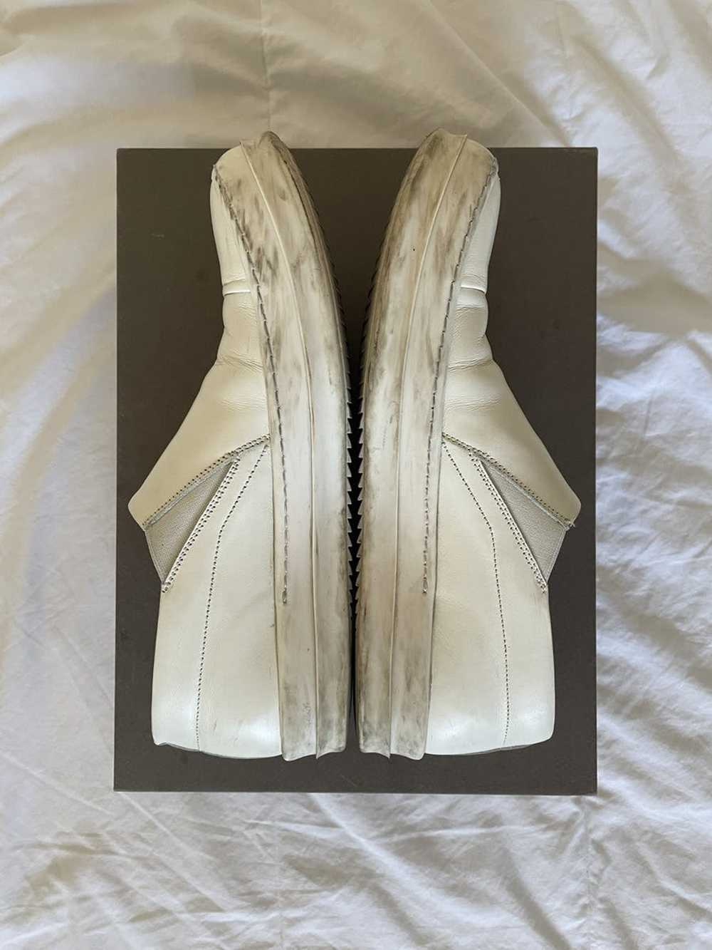 Rick Owens Rick Owens Leather Boat Sneakers - Mil… - image 4