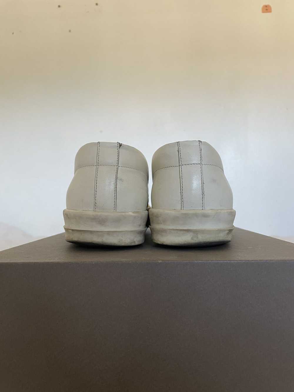Rick Owens Rick Owens Leather Boat Sneakers - Mil… - image 6