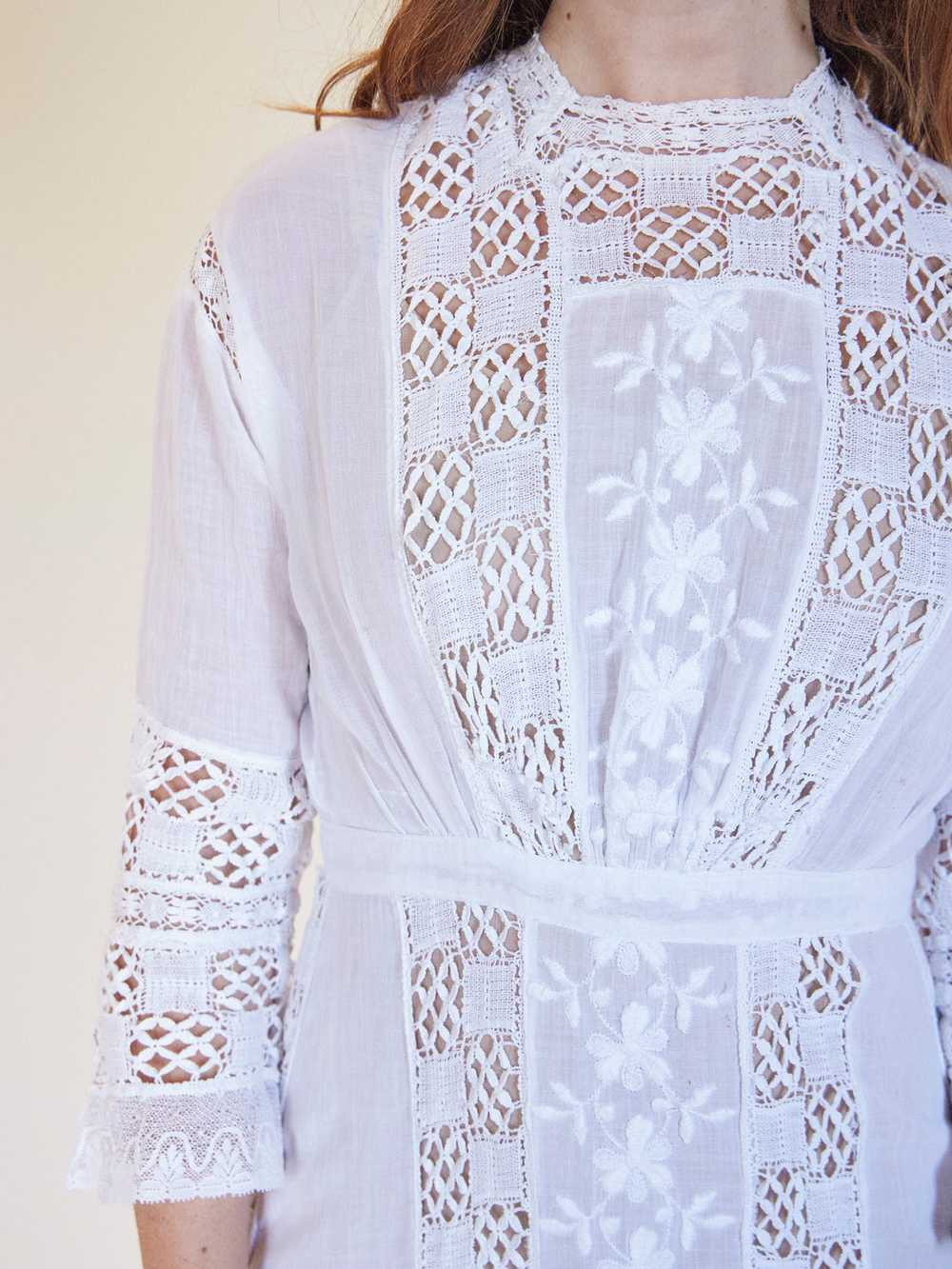 Edwardian Cotton Lace Dress - image 2
