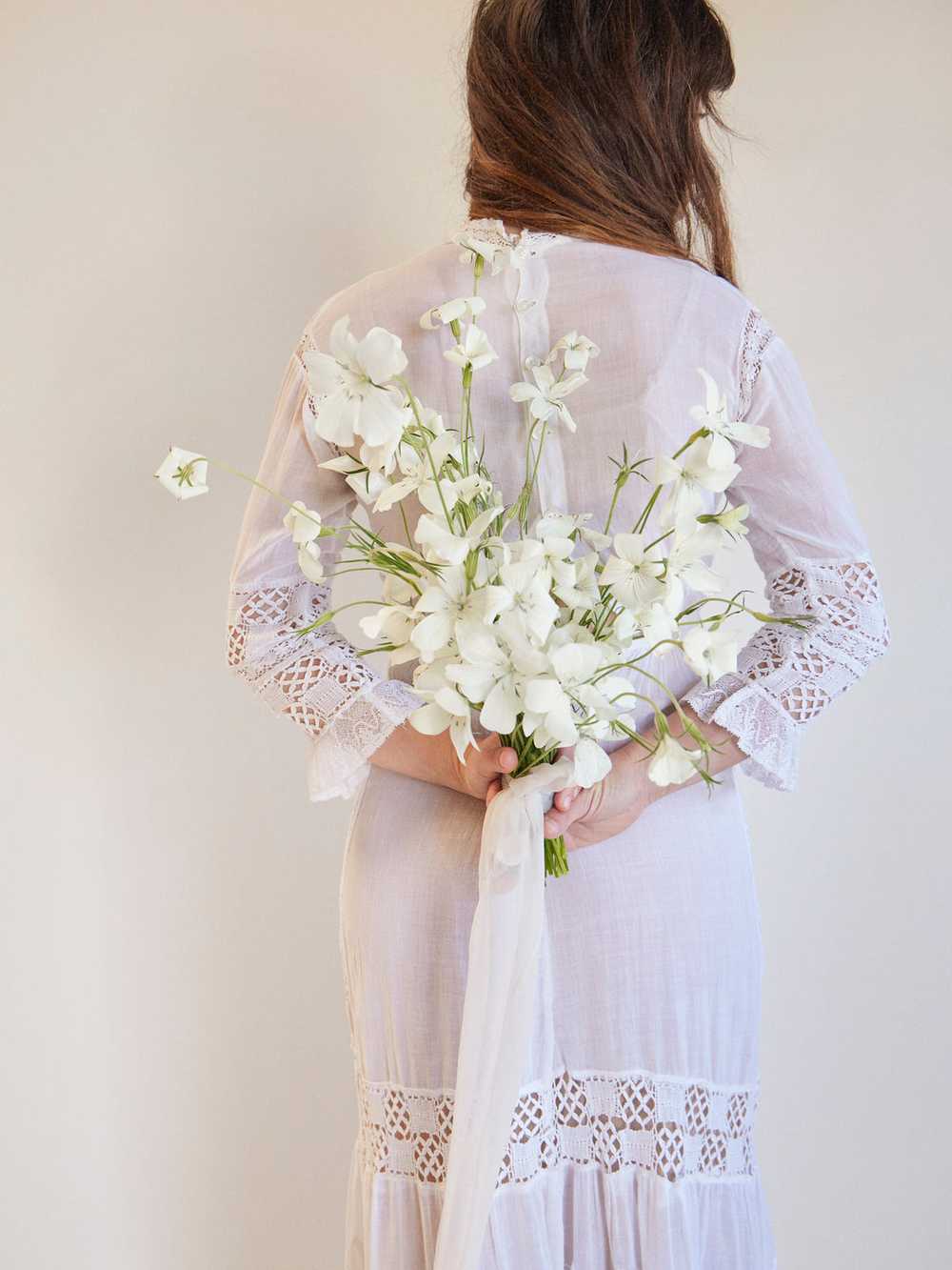 Edwardian Cotton Lace Dress - image 3