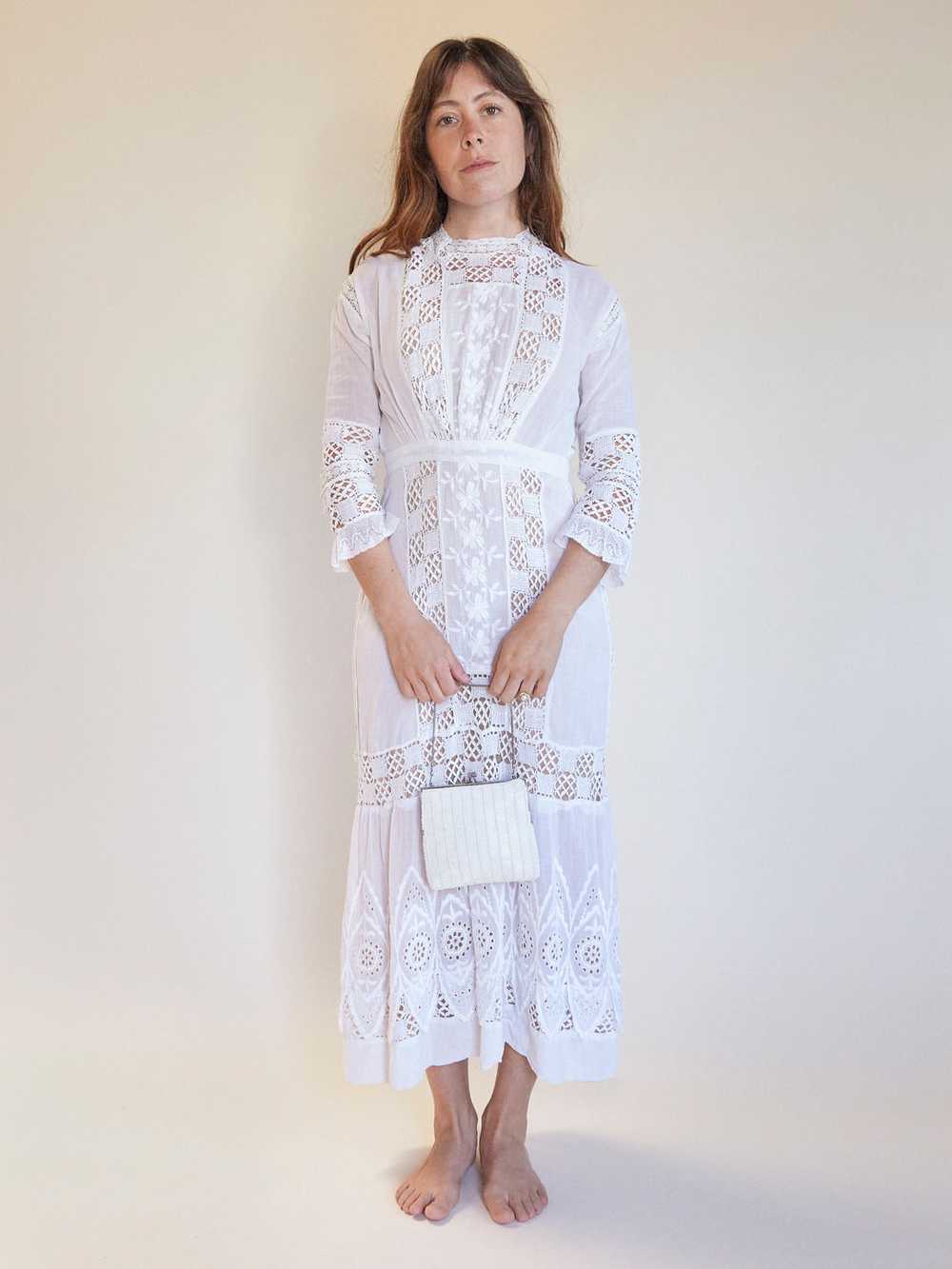Edwardian Cotton Lace Dress - image 5