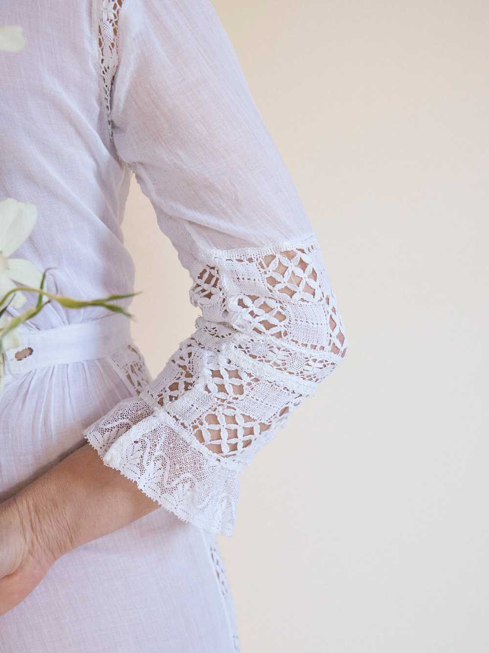 Edwardian Cotton Lace Dress - image 6
